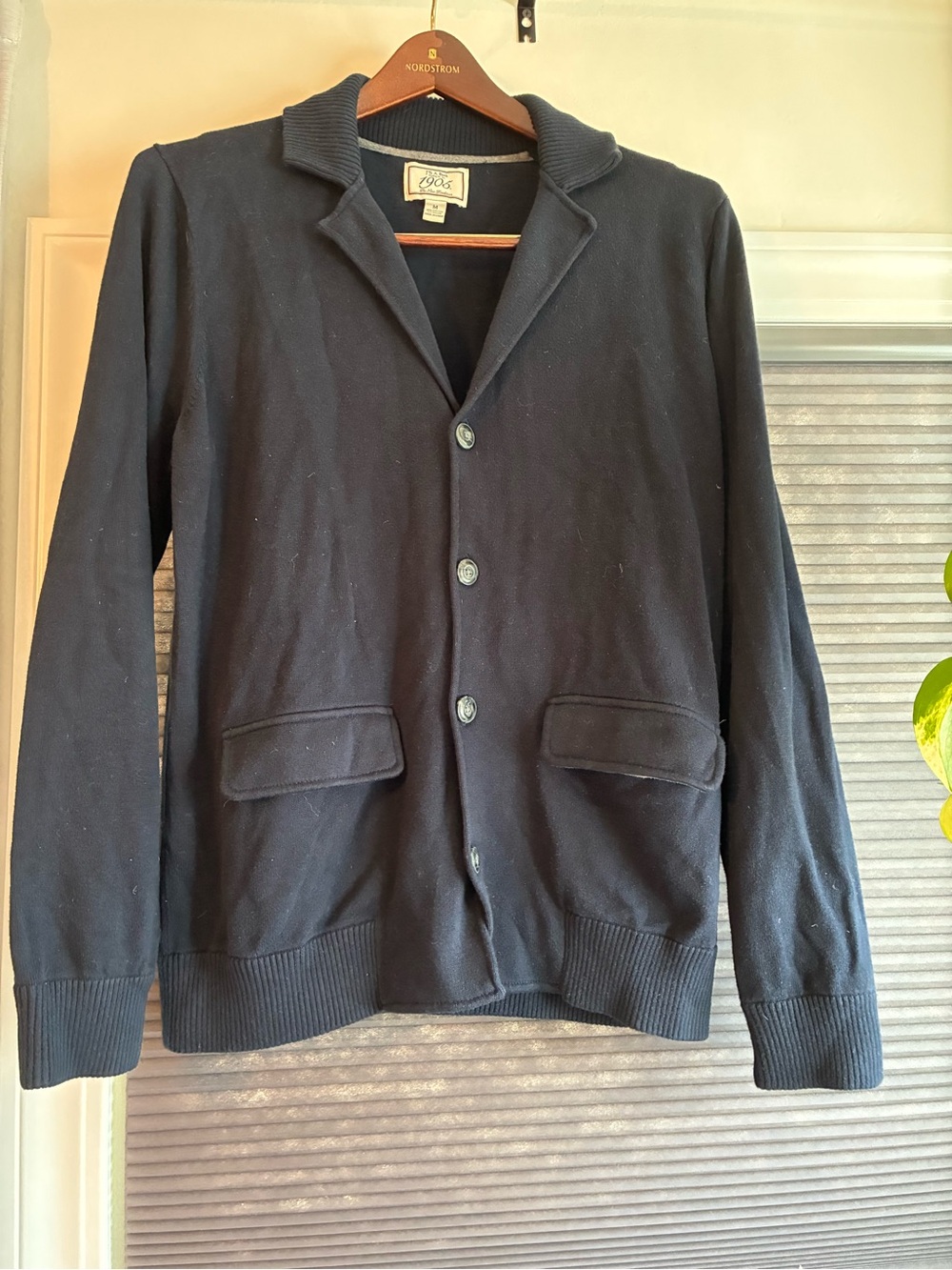 Jos. A. Bank Navy Button-Front Knit Cardigan